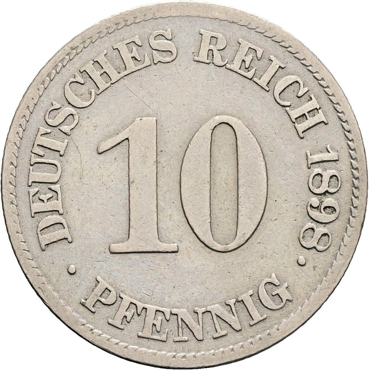 10 Pfennig 1898 E – Vorderseite