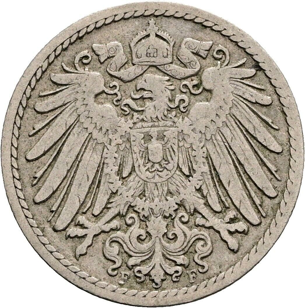 5 Pfennig 1896 F – Rückseite