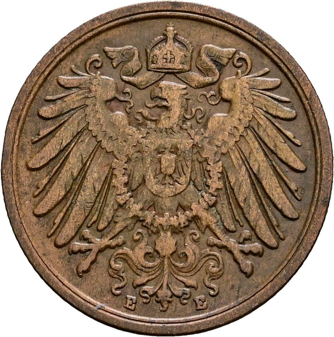 2 Pfennig 1911 E – Rückseite
