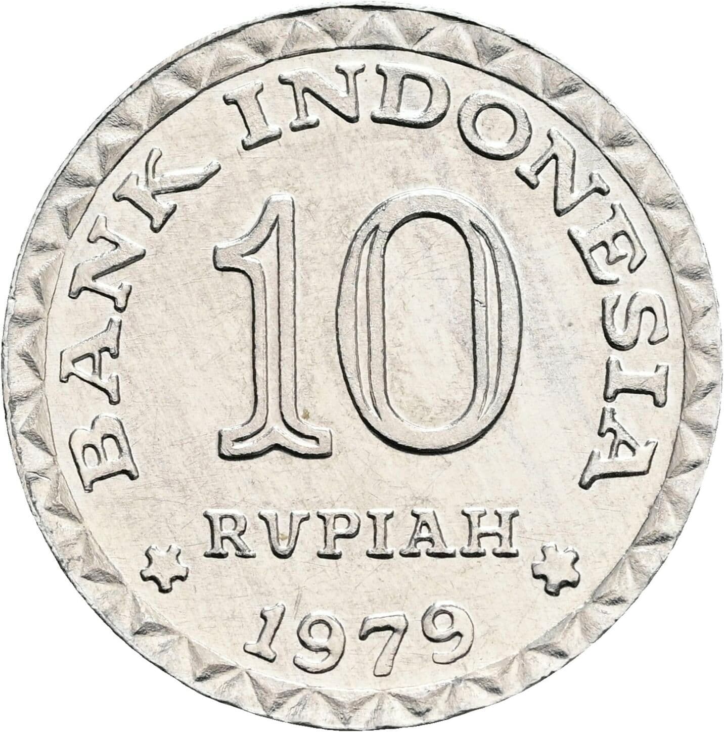 10 Rupiah 1979 – Vorderseite