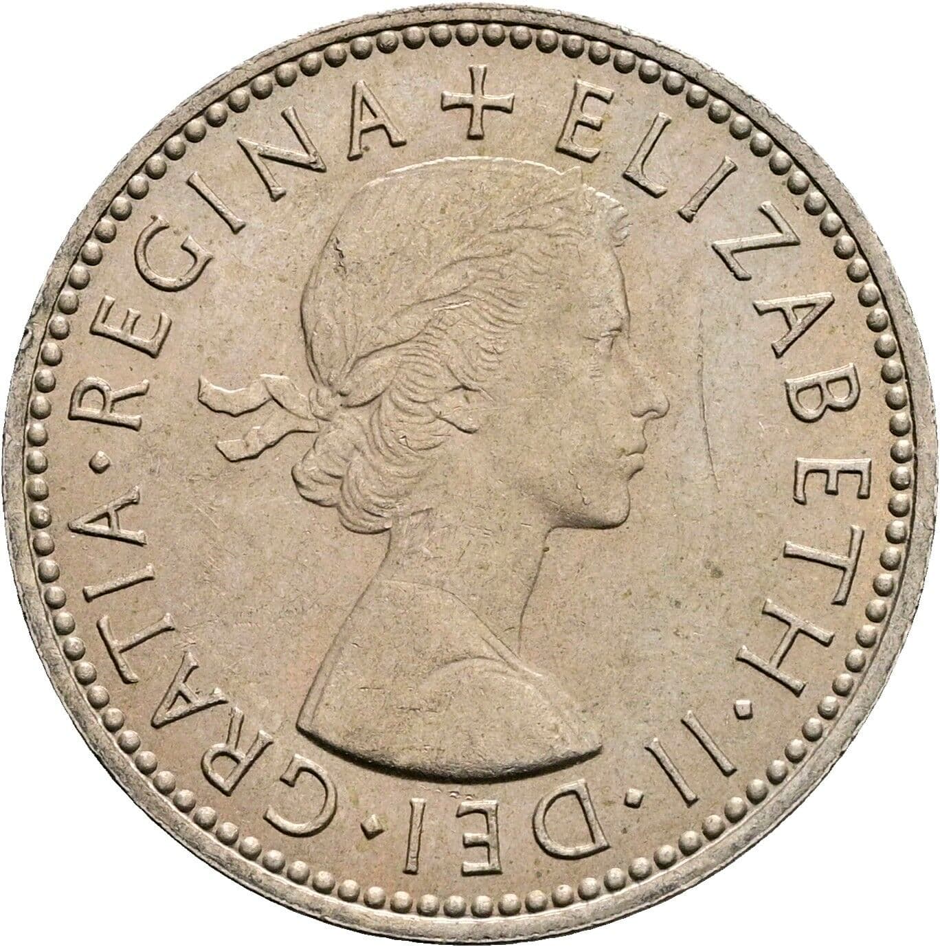 1 Shilling Elisabeth II. 1952-2022 1966 – Vorderseite
