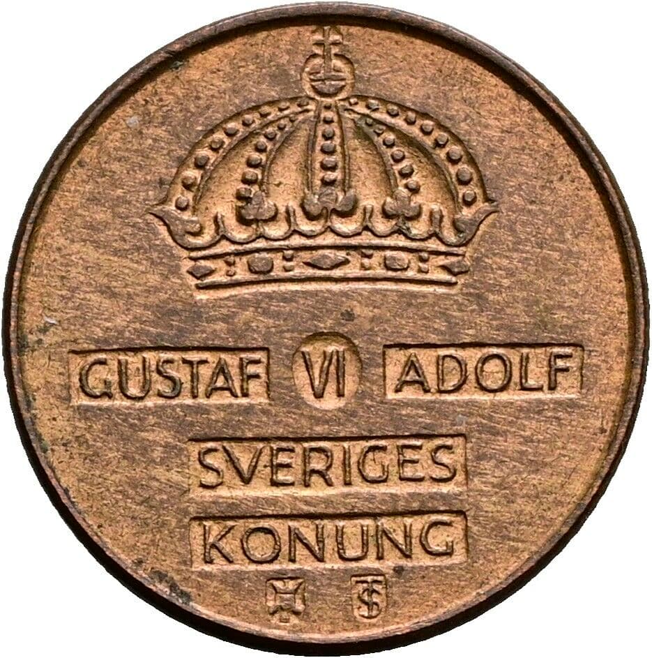 1 Öre Gustav VI. Adolf (1950-1973) 1958 – Rückseite