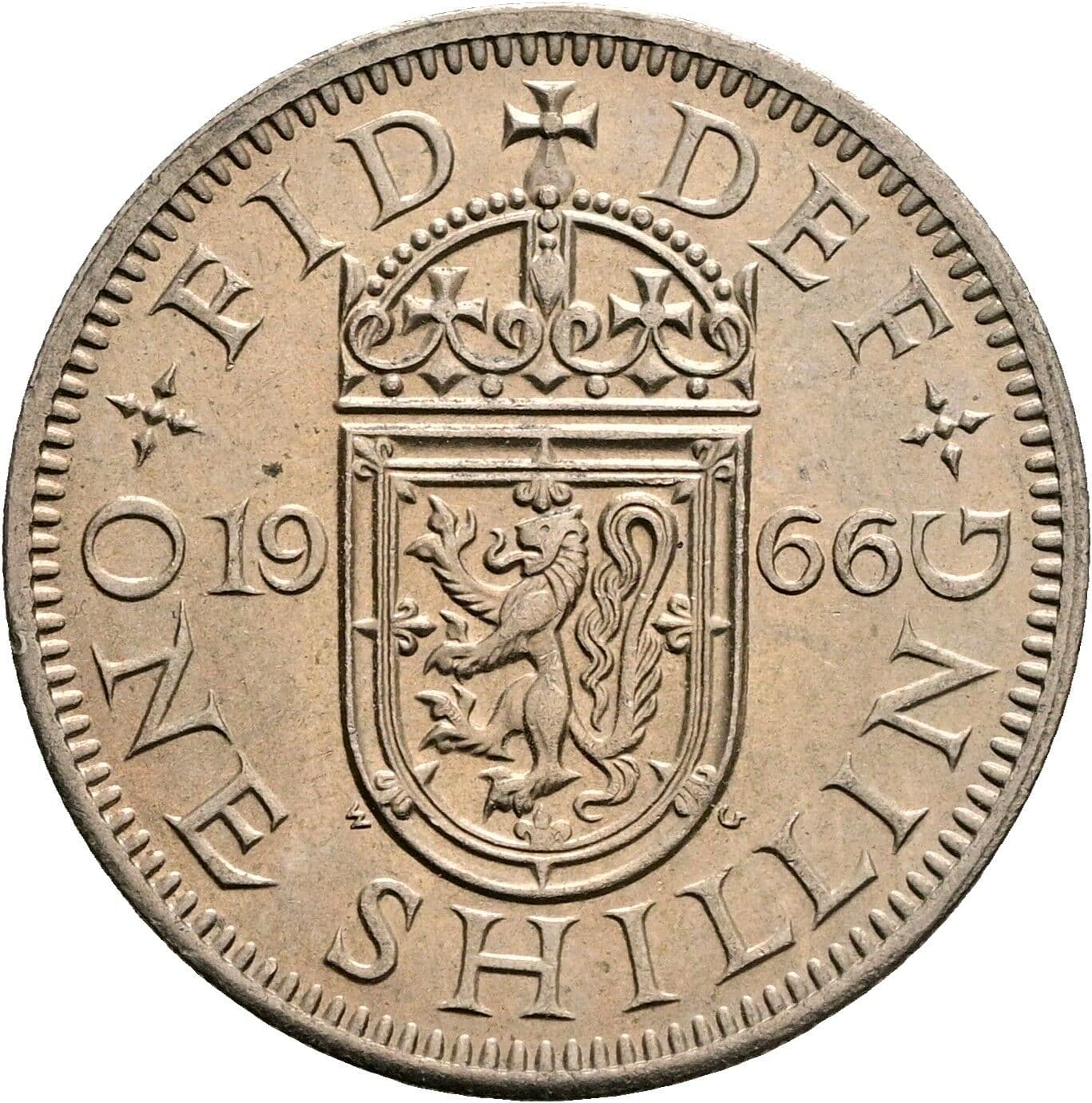 1 Shilling Elisabeth II. 1952-2022 1966 – Rückseite