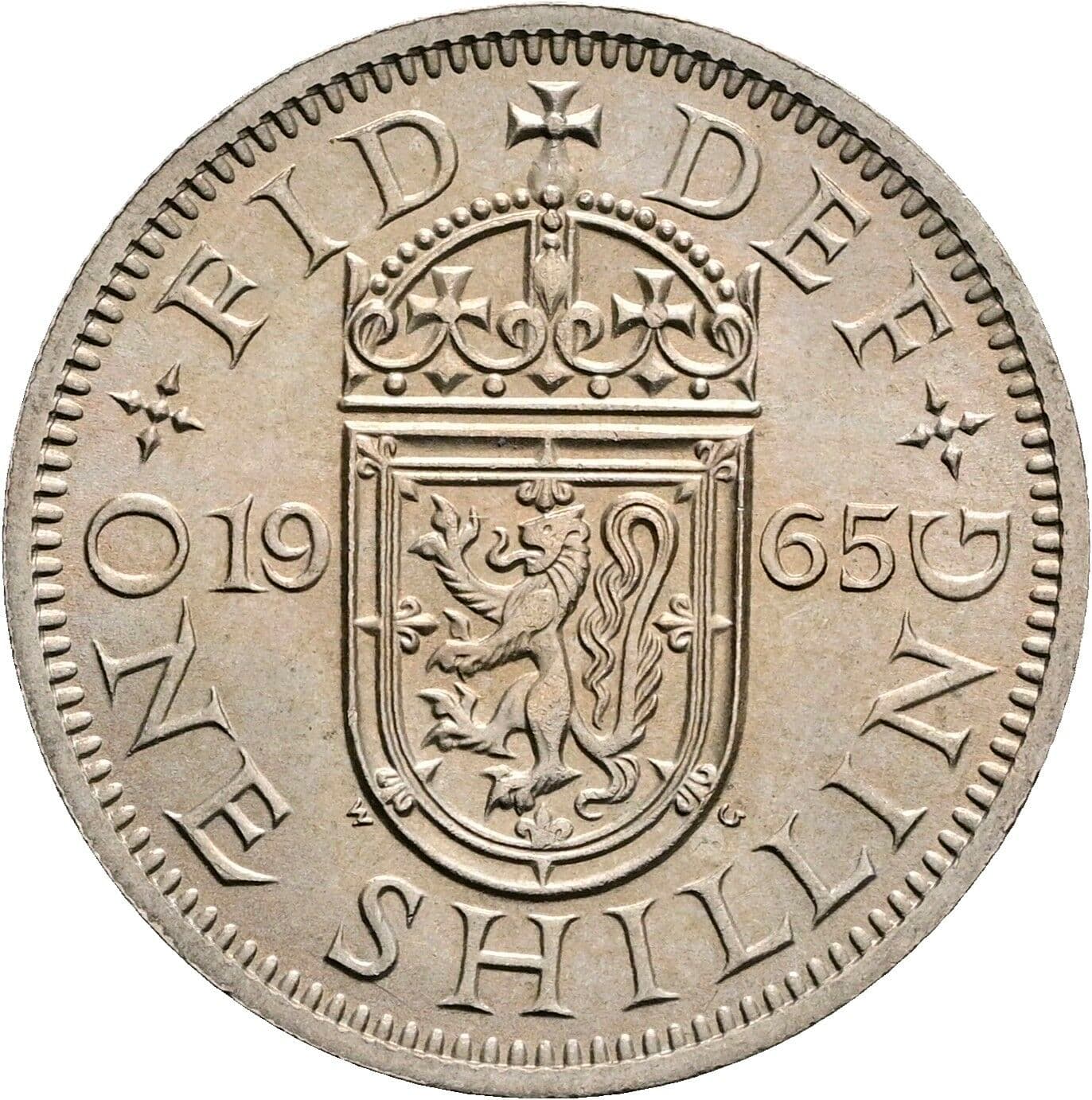 1 Shilling Elisabeth II. 1952-2022 1965 – Rückseite
