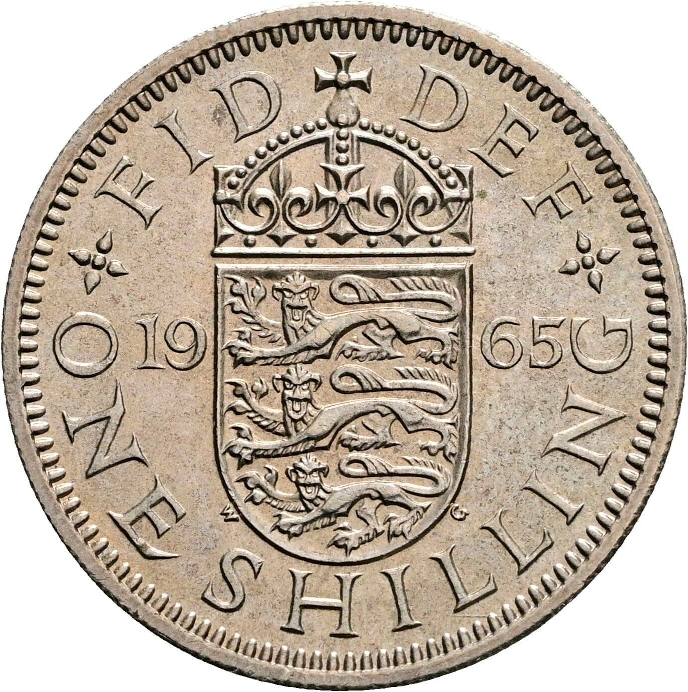 1 Shilling Elisabeth II. 1952-2022 1965 – Rückseite