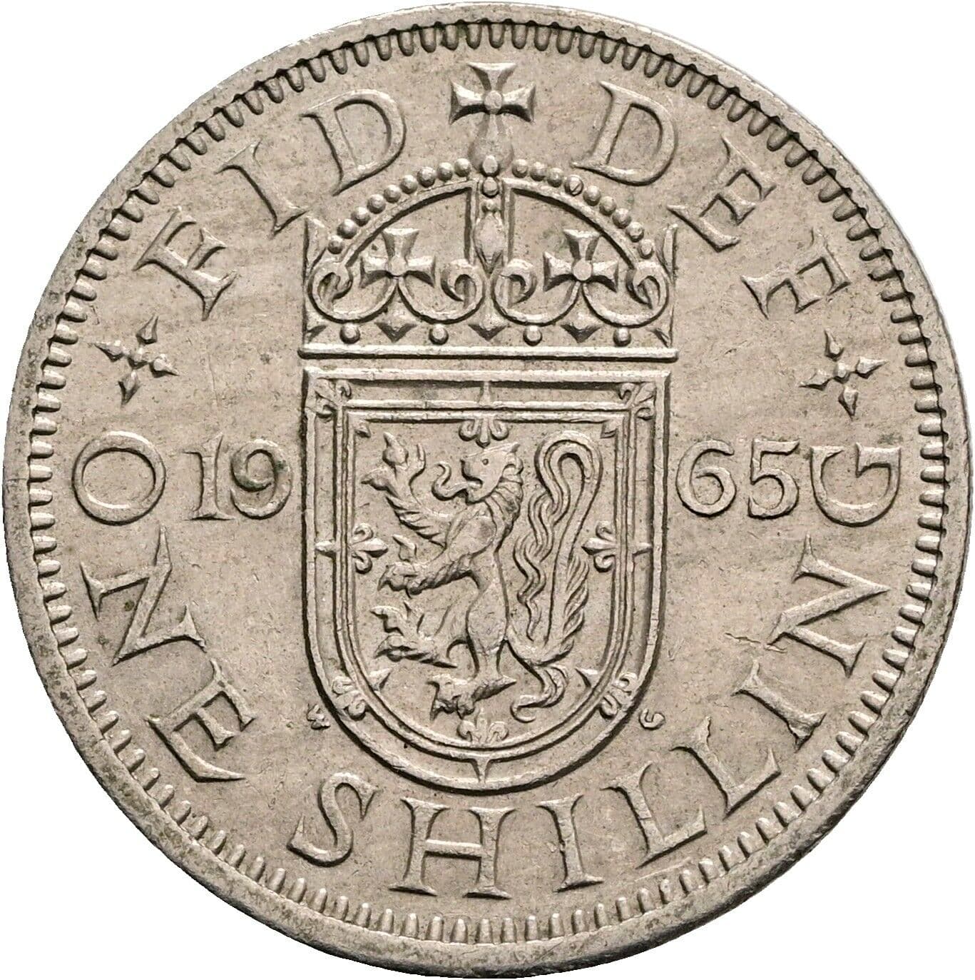 1 Shilling Elisabeth II. 1952-2022 1965 – Rückseite
