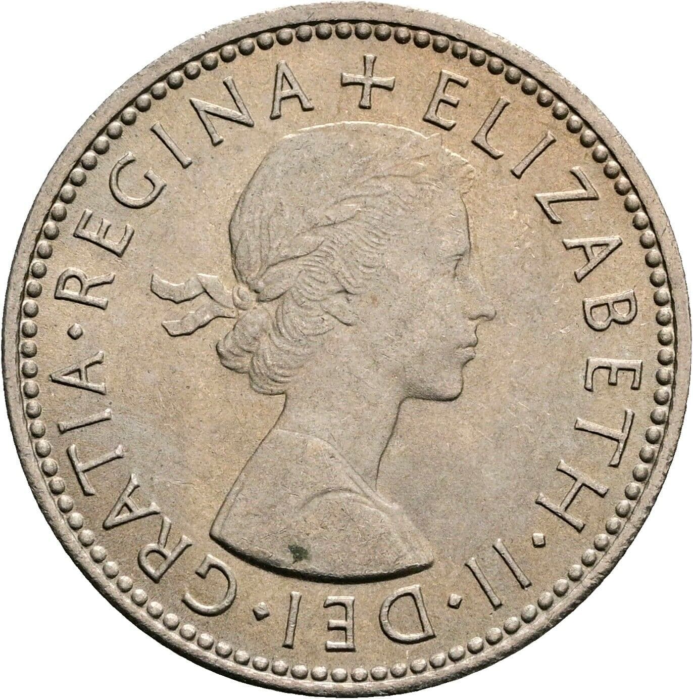 1 Shilling Elisabeth II. 1952-2022 1964 – Vorderseite