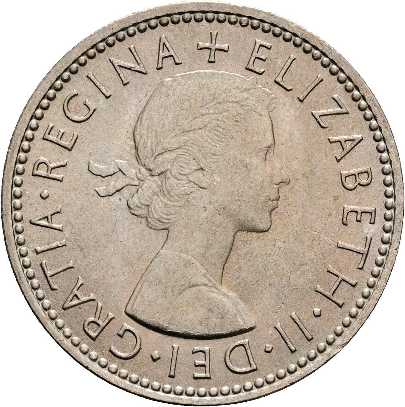 1 Shilling Elisabeth II. 1952-2022 1964 – Vorderseite