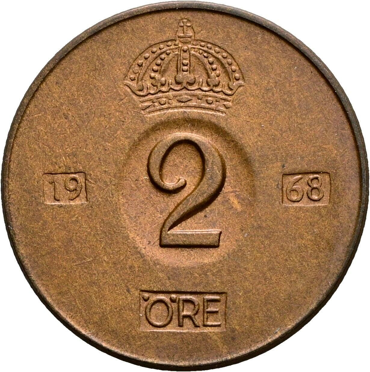2 Öre Gustaf VI Adolf (1950-1973) 1968 – Vorderseite