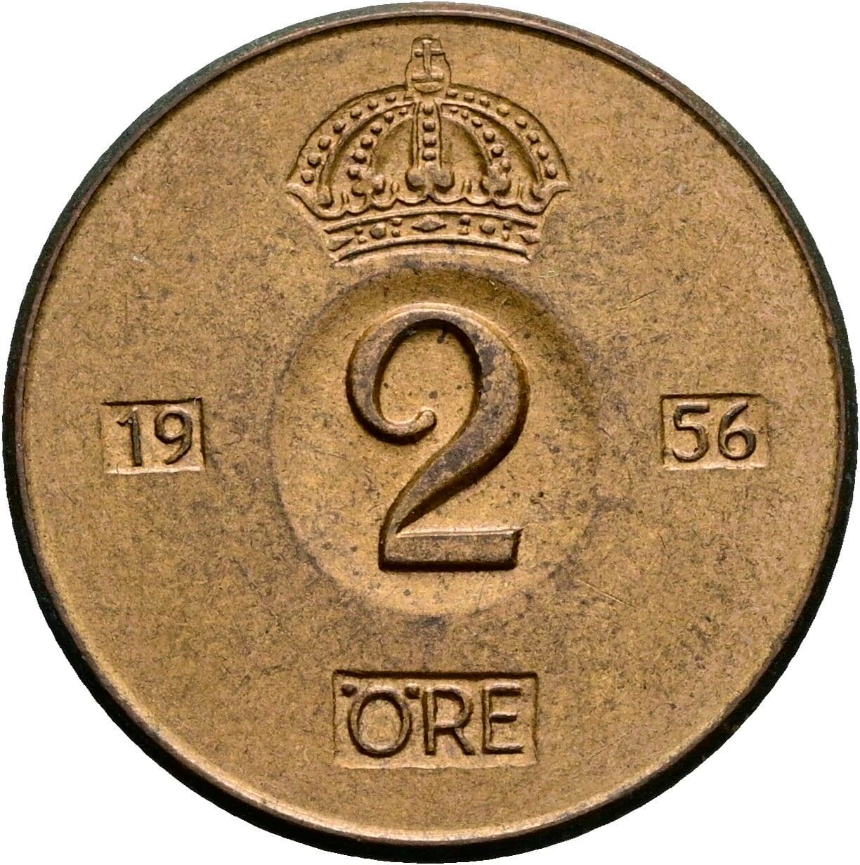 2 Öre Gustaf VI Adolf (1950-1973) 1956 – Vorderseite
