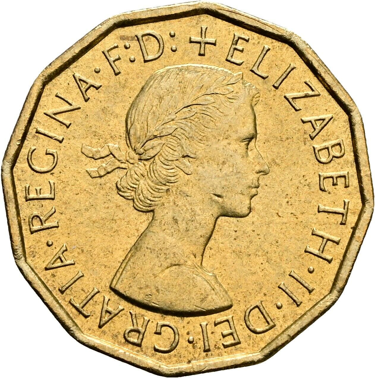 3 Pence Elisabeth II. 1952-2022 1967 – Vorderseite