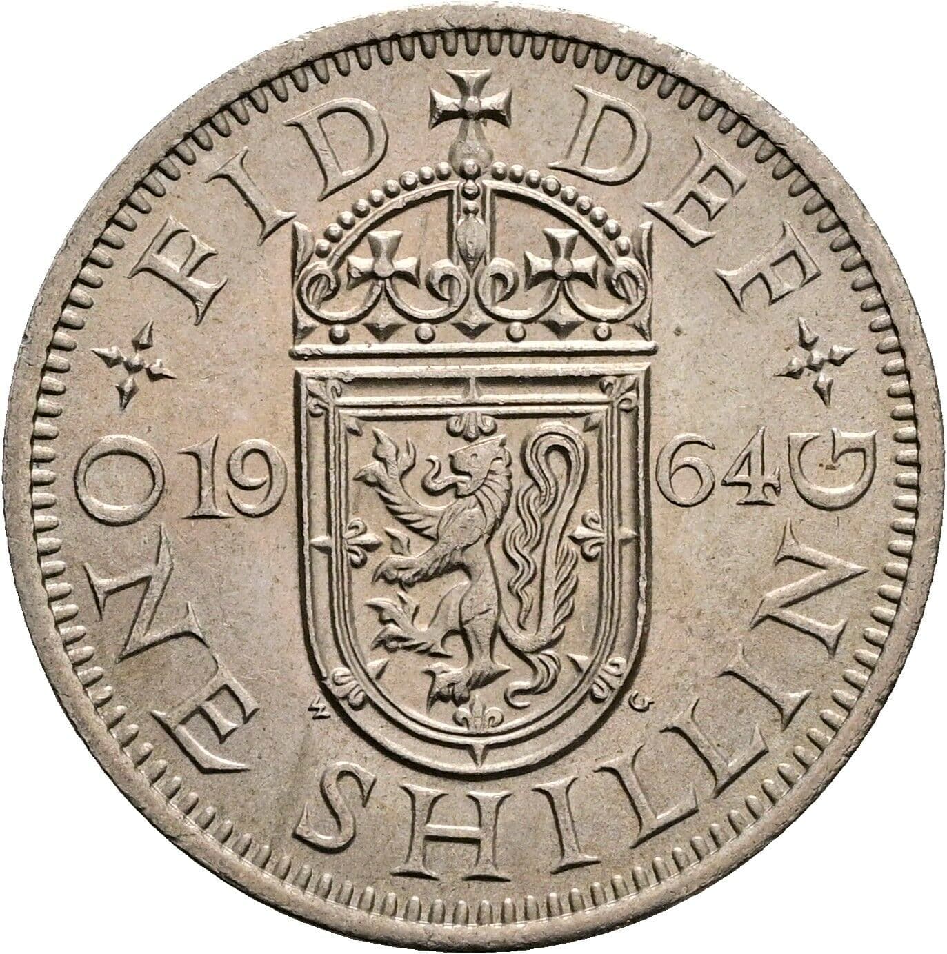 1 Shilling Elisabeth II. 1952-2022 1964 – Rückseite