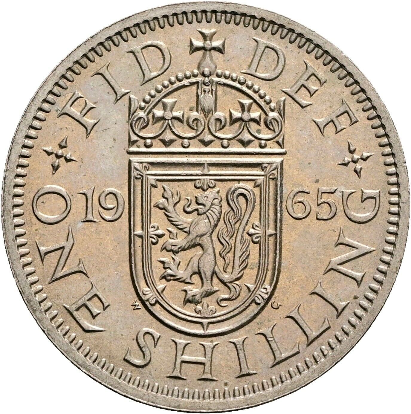 1 Shilling Elisabeth II. 1952-2022 1965 – Rückseite