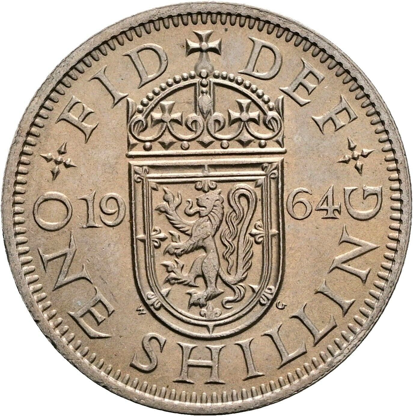 1 Shilling Elisabeth II. 1952-2022 1964 – Rückseite