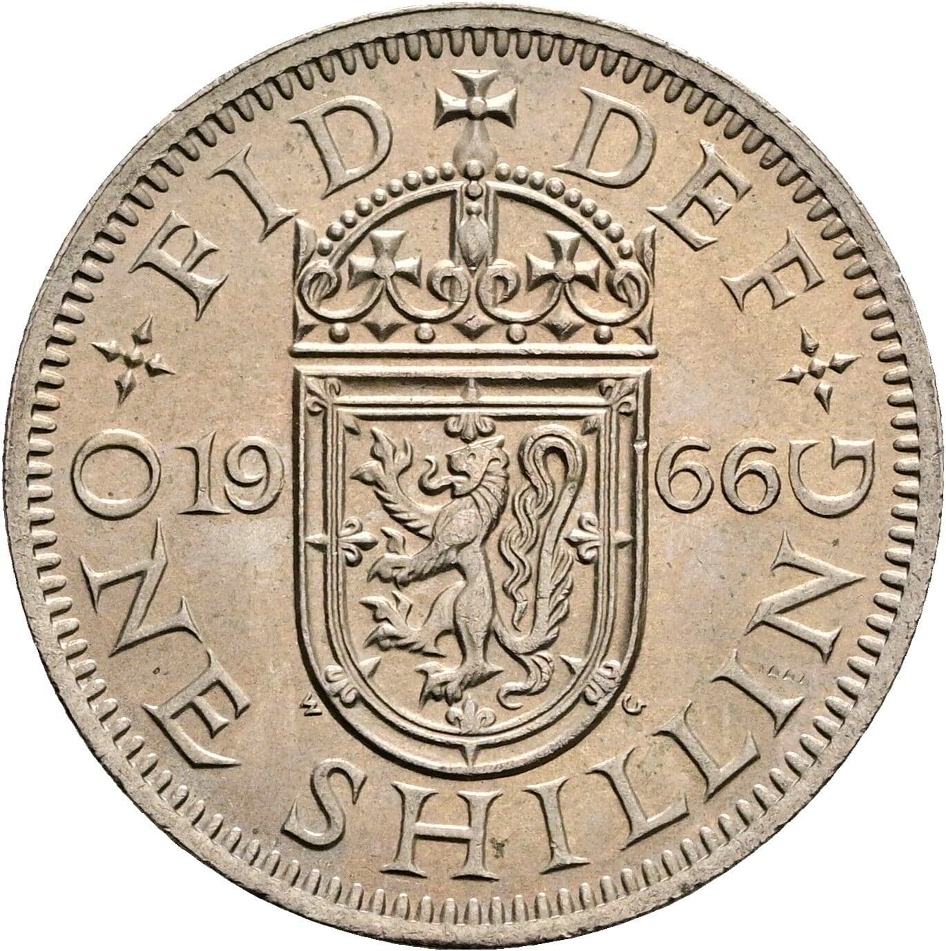 1 Shilling Elisabeth II. 1952-2022 1966 – Rückseite