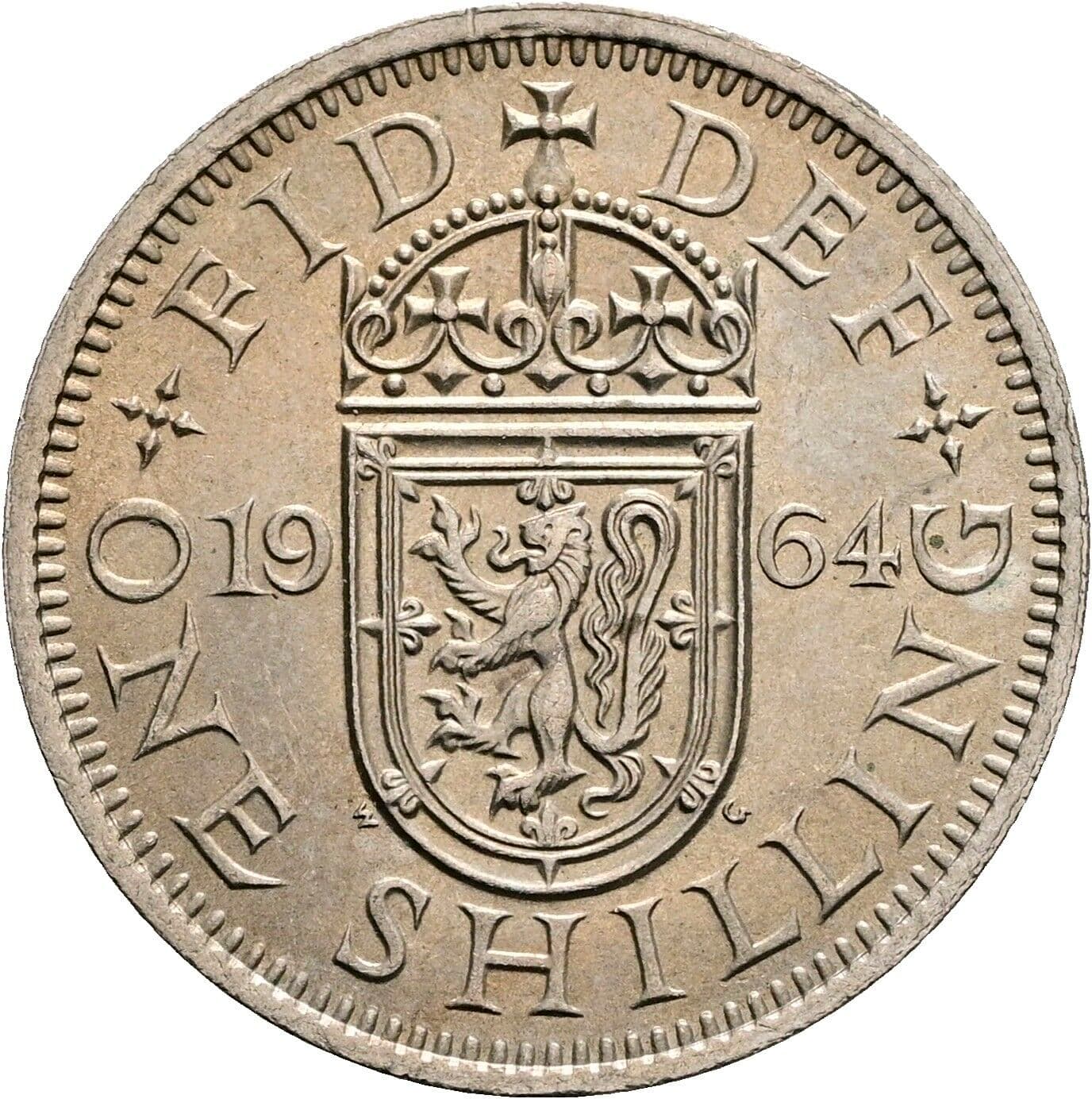 1 Shilling Elisabeth II. 1952-2022 1964 – Rückseite