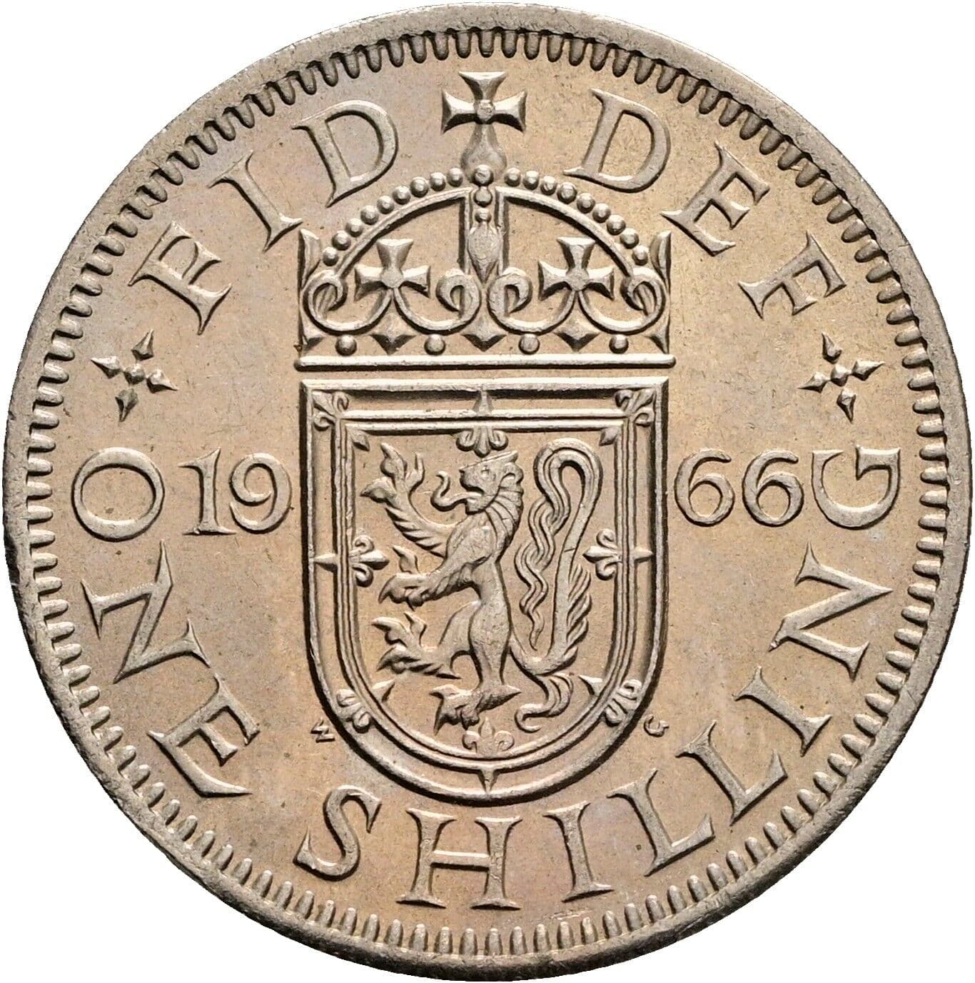 1 Shilling Elisabeth II. 1952-2022 1966 – Rückseite
