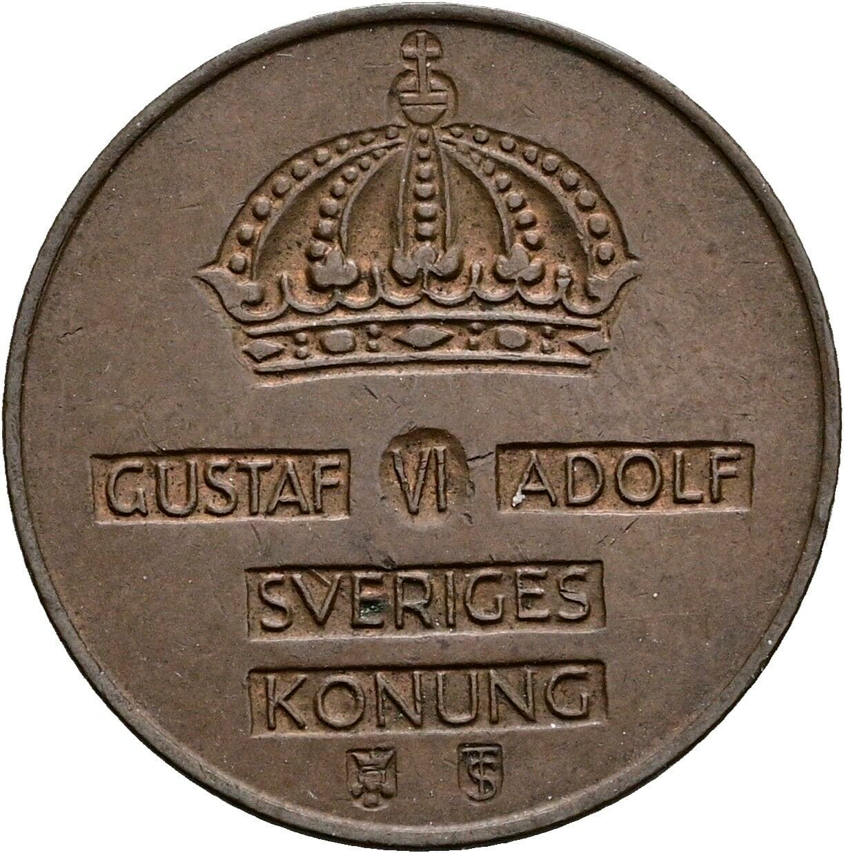 2 Öre Gustaf VI Adolf (1950-1973) 1953 – Rückseite