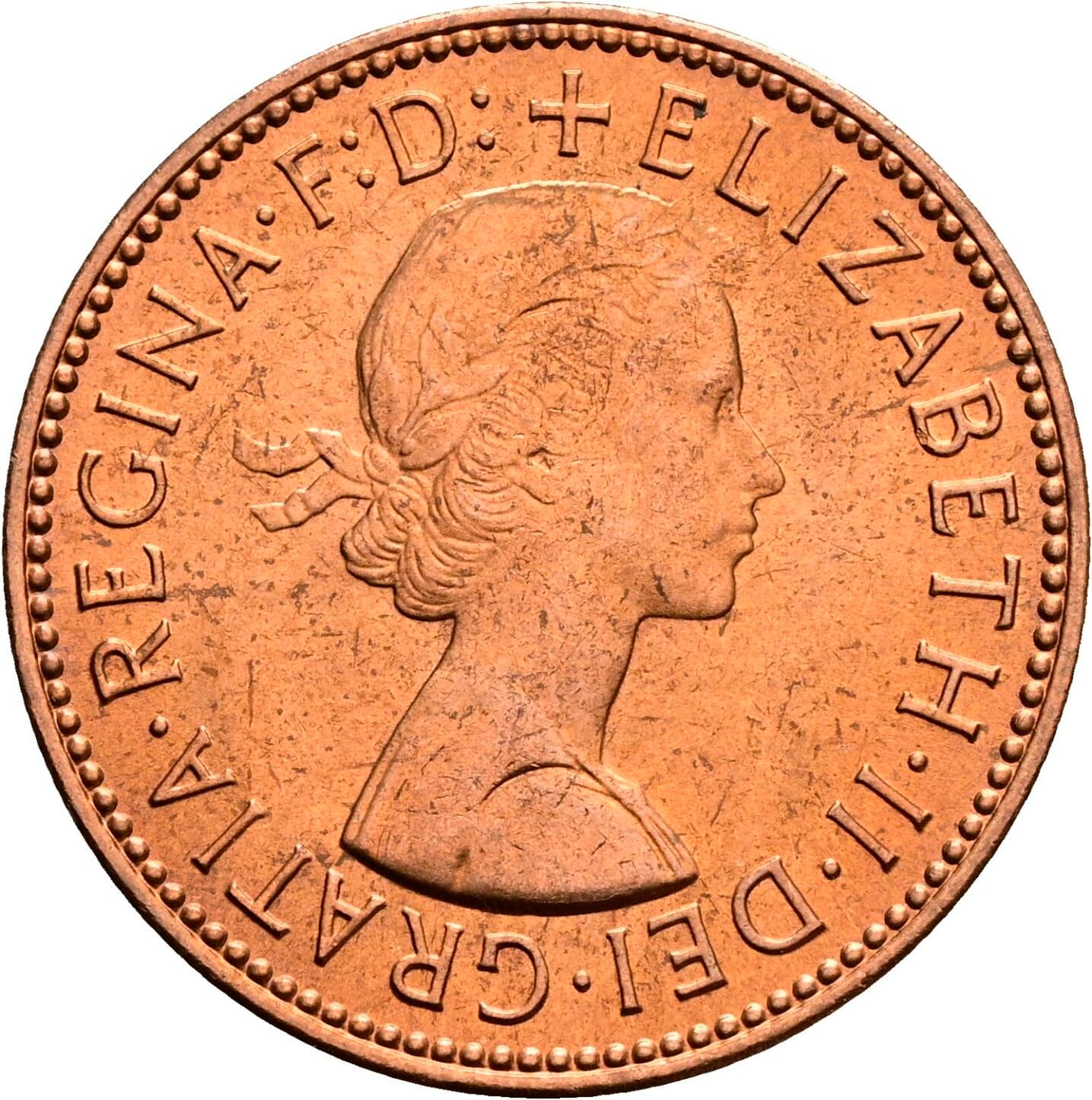 Half Penny Elisabeth II. 1952-2022 1967 – Vorderseite
