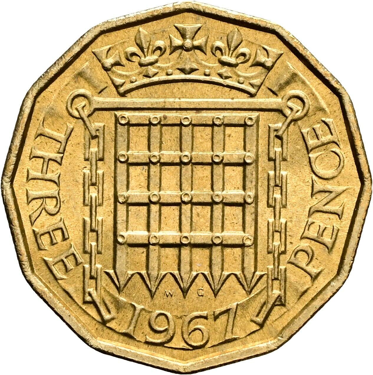 3 Pence Elisabeth II. 1952-2022 1967 – Rückseite