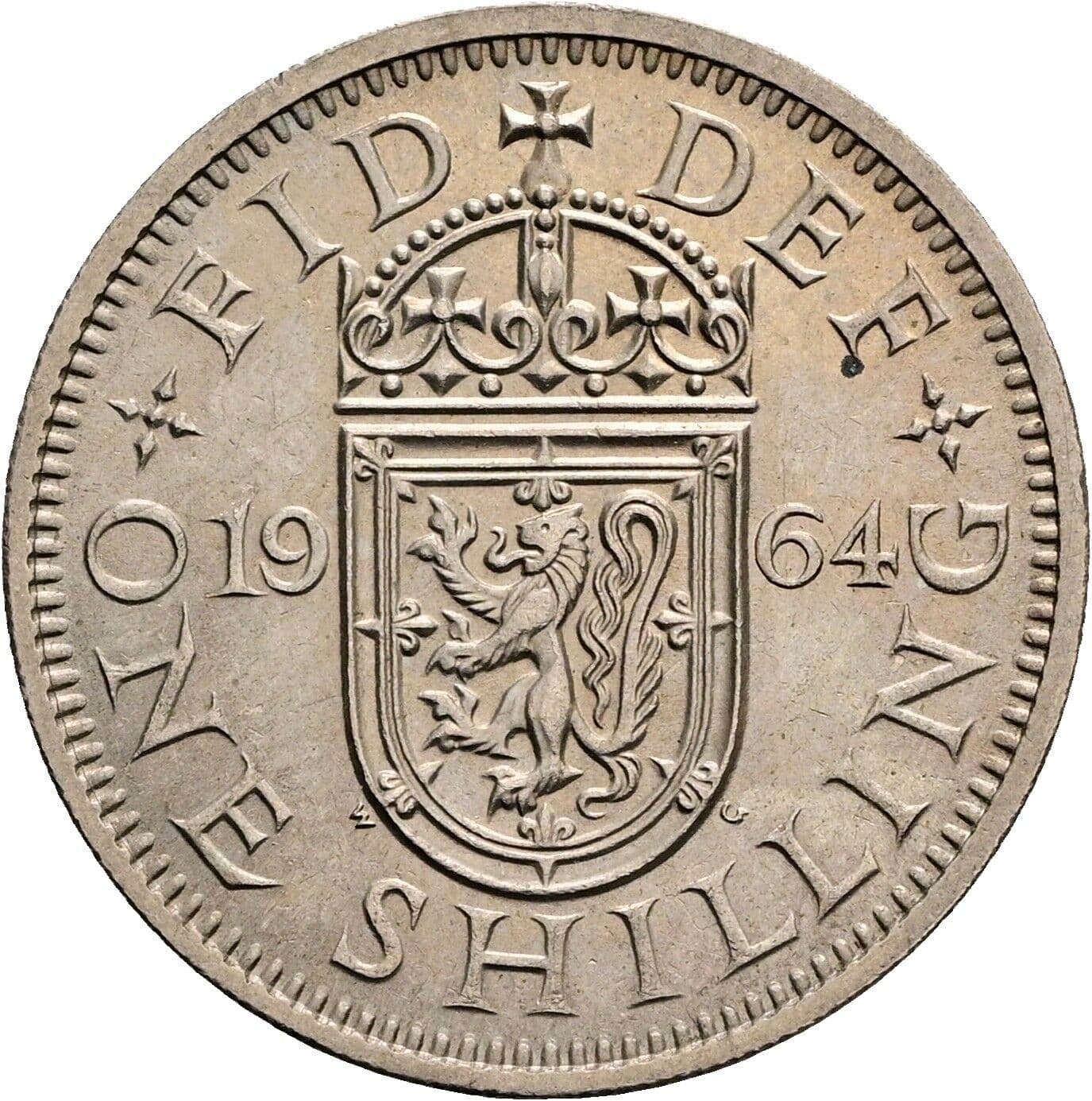 1 Shilling Elisabeth II. 1952-2022 1964 – Rückseite