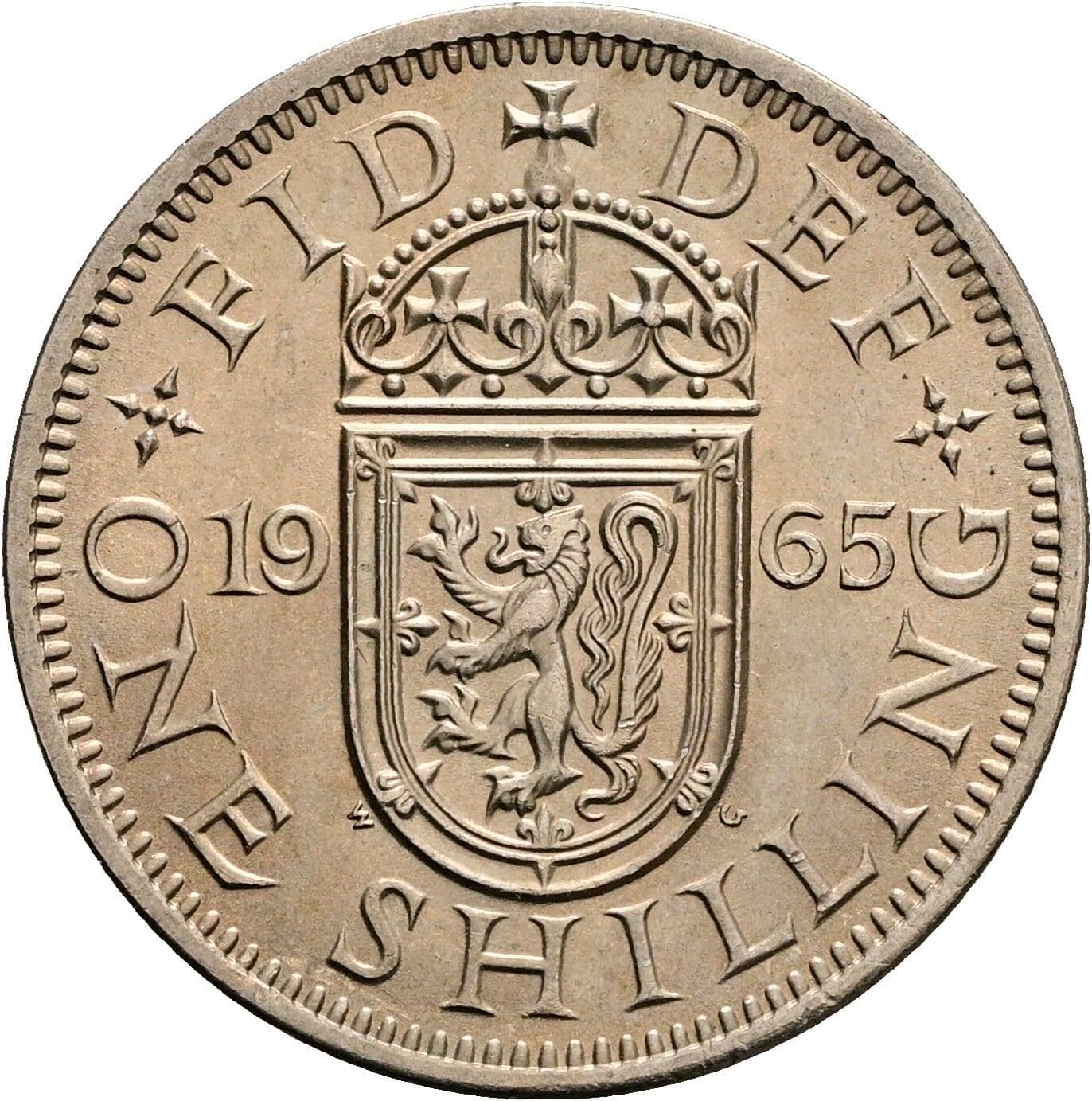 1 Shilling Elisabeth II. 1952-2022 1965 – Rückseite
