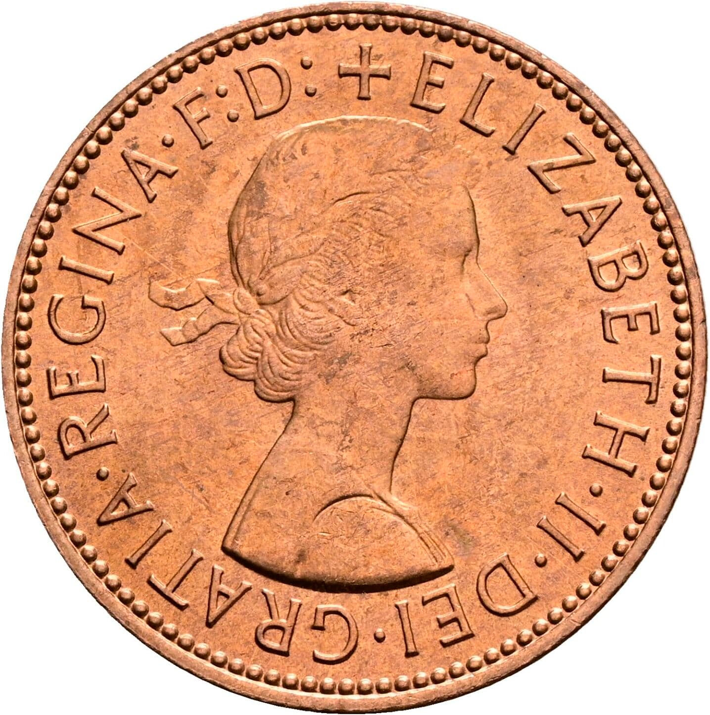 Half Penny Elisabeth II. 1952-2022 1967 – Vorderseite