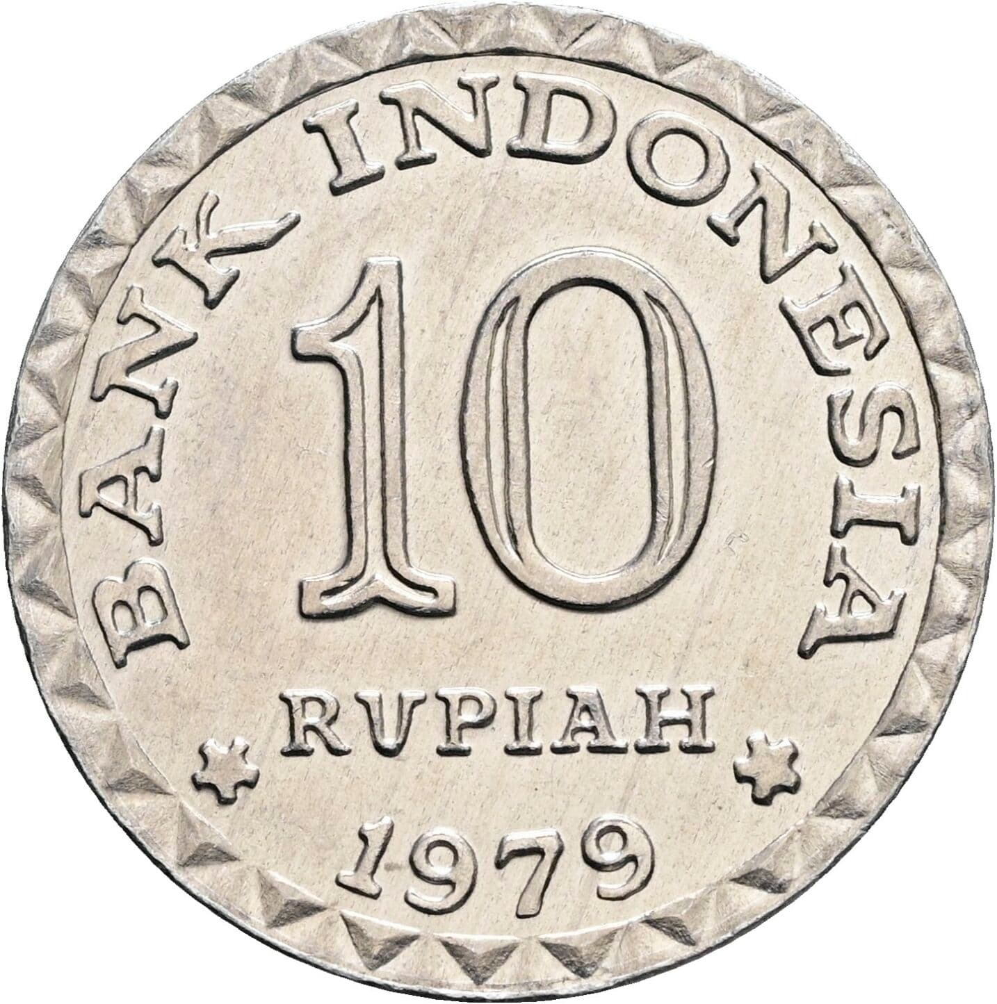 10 Rupiah 1979 – Vorderseite