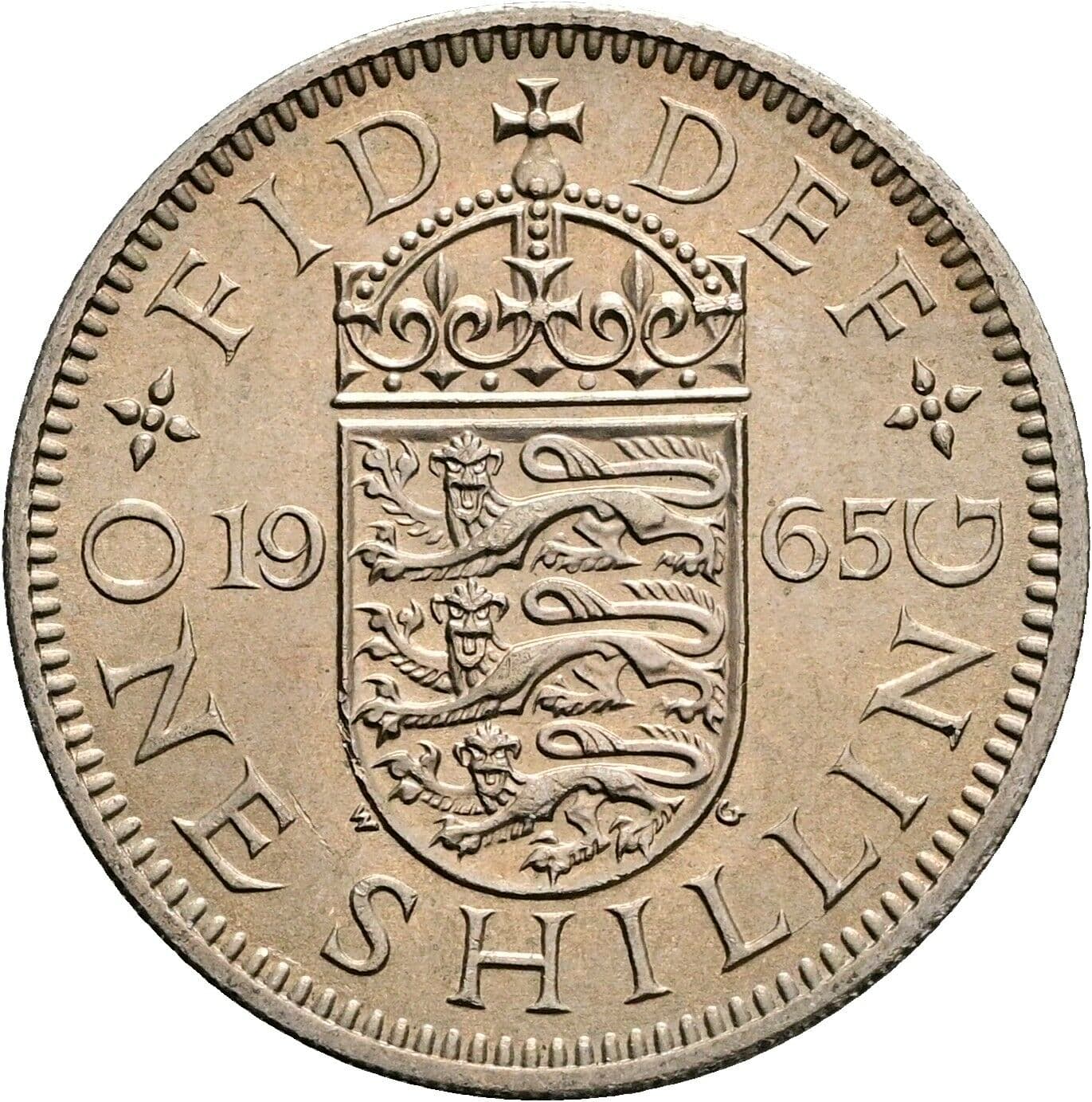 1 Shilling Elisabeth II. 1952-2022 1965 – Rückseite