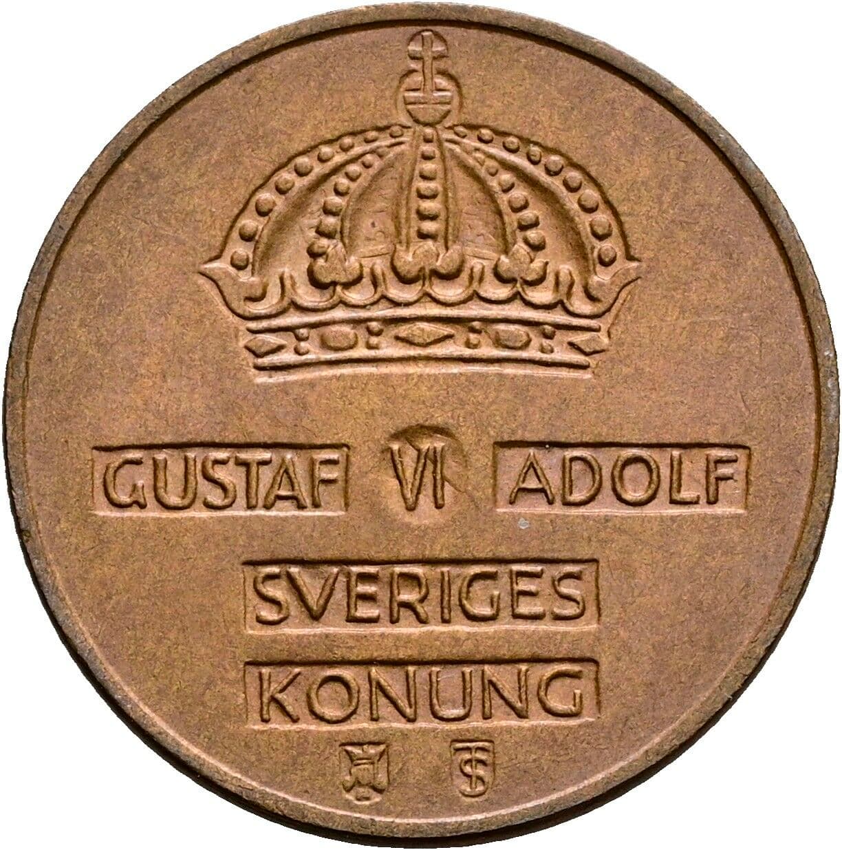2 Öre Gustav VI. Adolf (1950-1973) 1961 – Rückseite