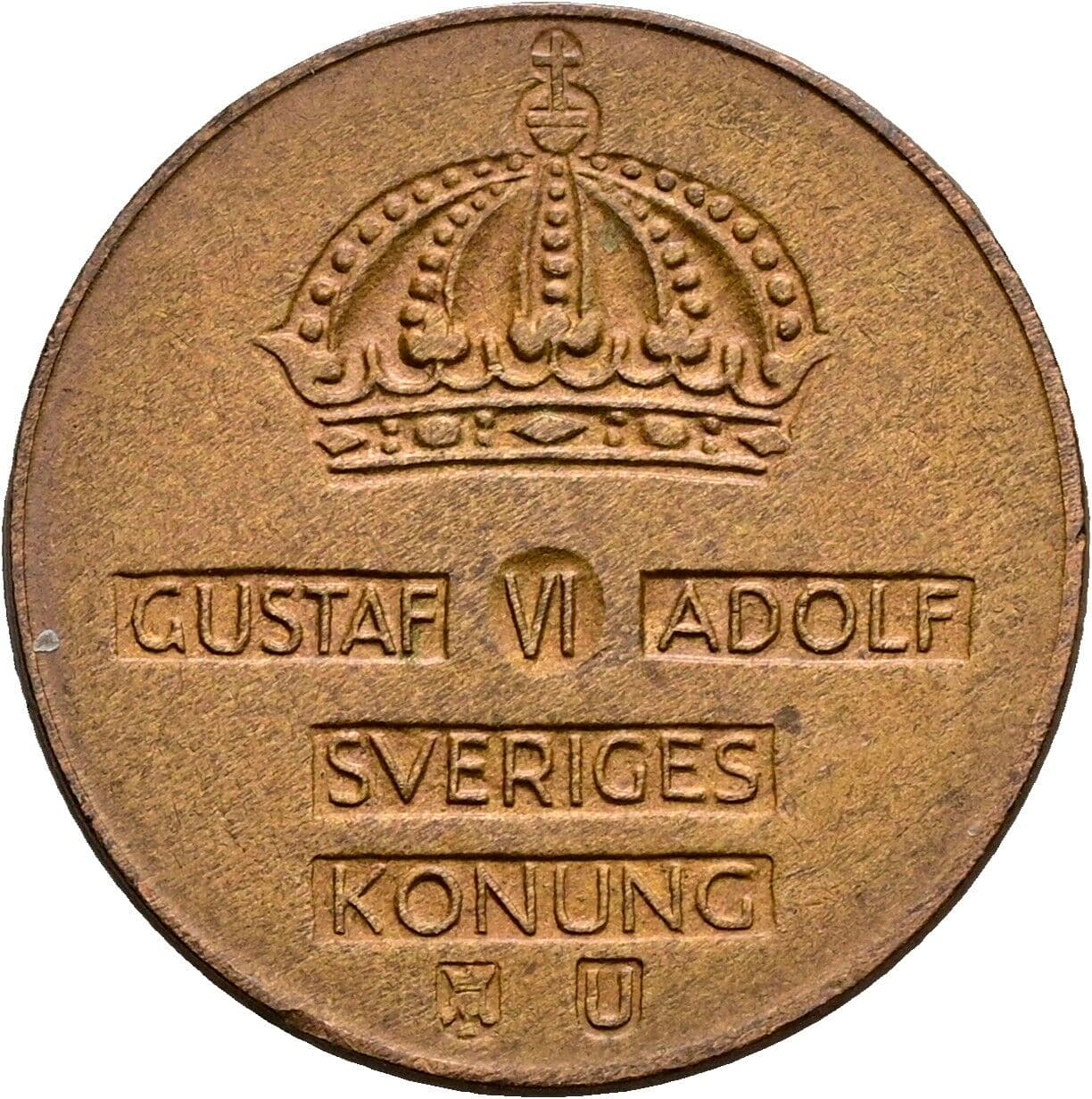2 Öre Gustav VI. Adolf (1950-1973) 1962 – Rückseite