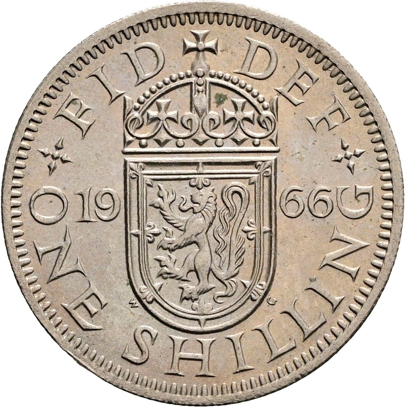 1 Shilling Elisabeth II. 1952-2022 1966 – Rückseite