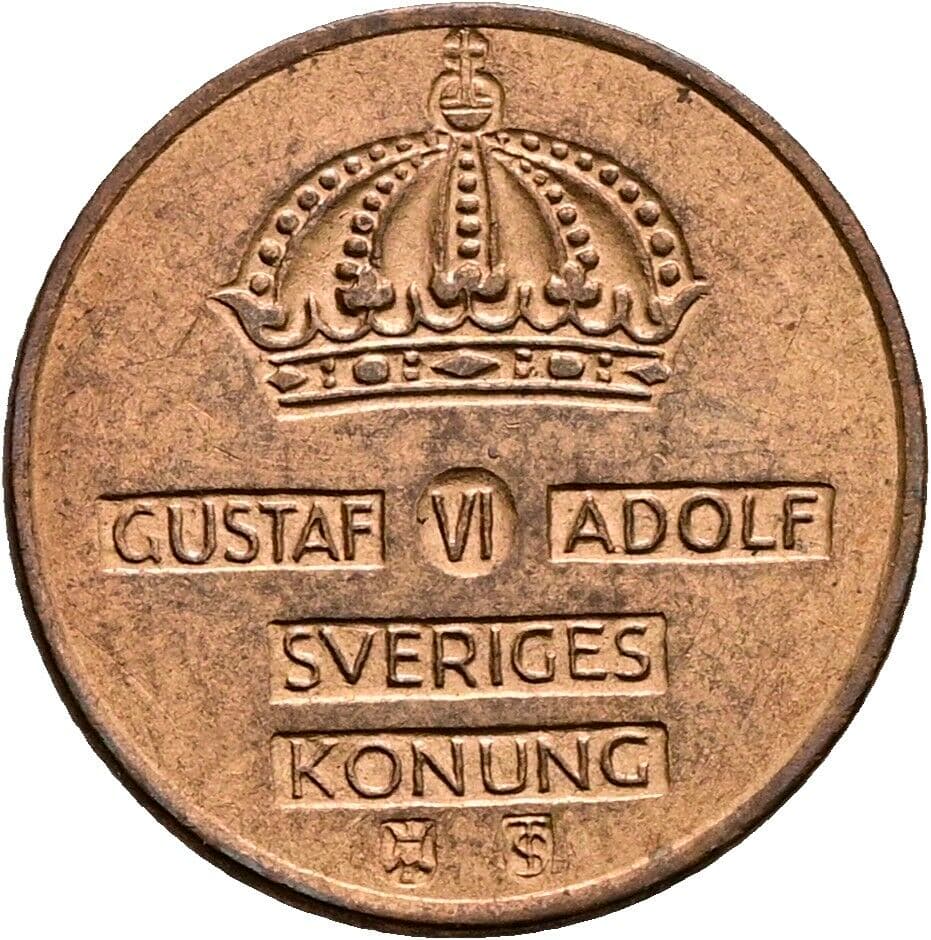 1 Öre Gustav VI. Adolf (1950-1973) 1956 – Rückseite