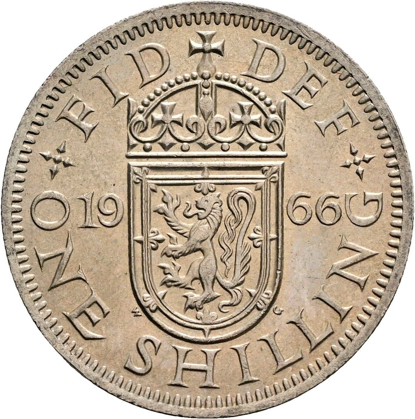 1 Shilling Elisabeth II. 1952-2022 1966 – Rückseite