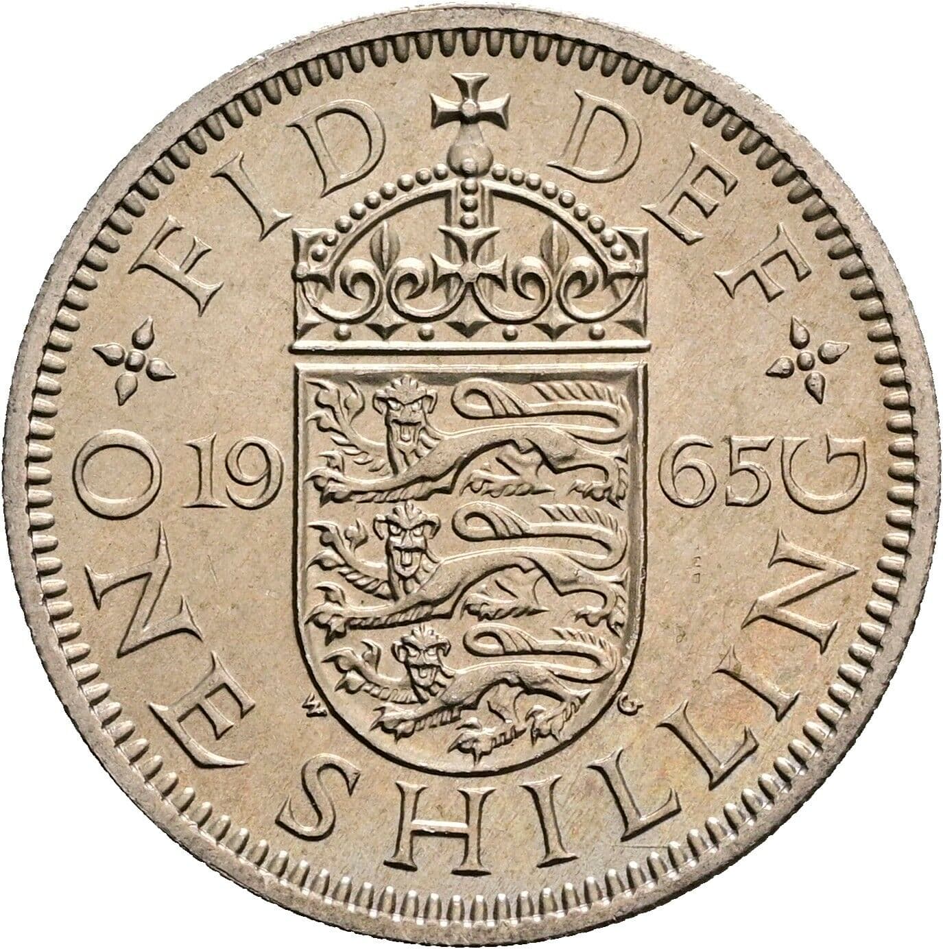 1 Shilling Elisabeth II. 1952-2022 1965 – Rückseite