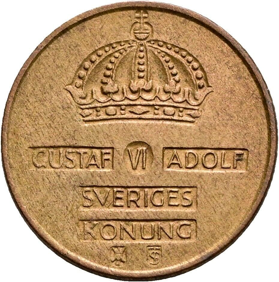1 Öre Gustav VI. Adolf (1950-1973) 1957 – Rückseite