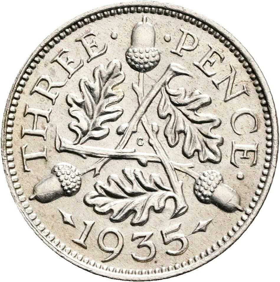 3 Pence George V. (1910-1936) 1935 – Rückseite