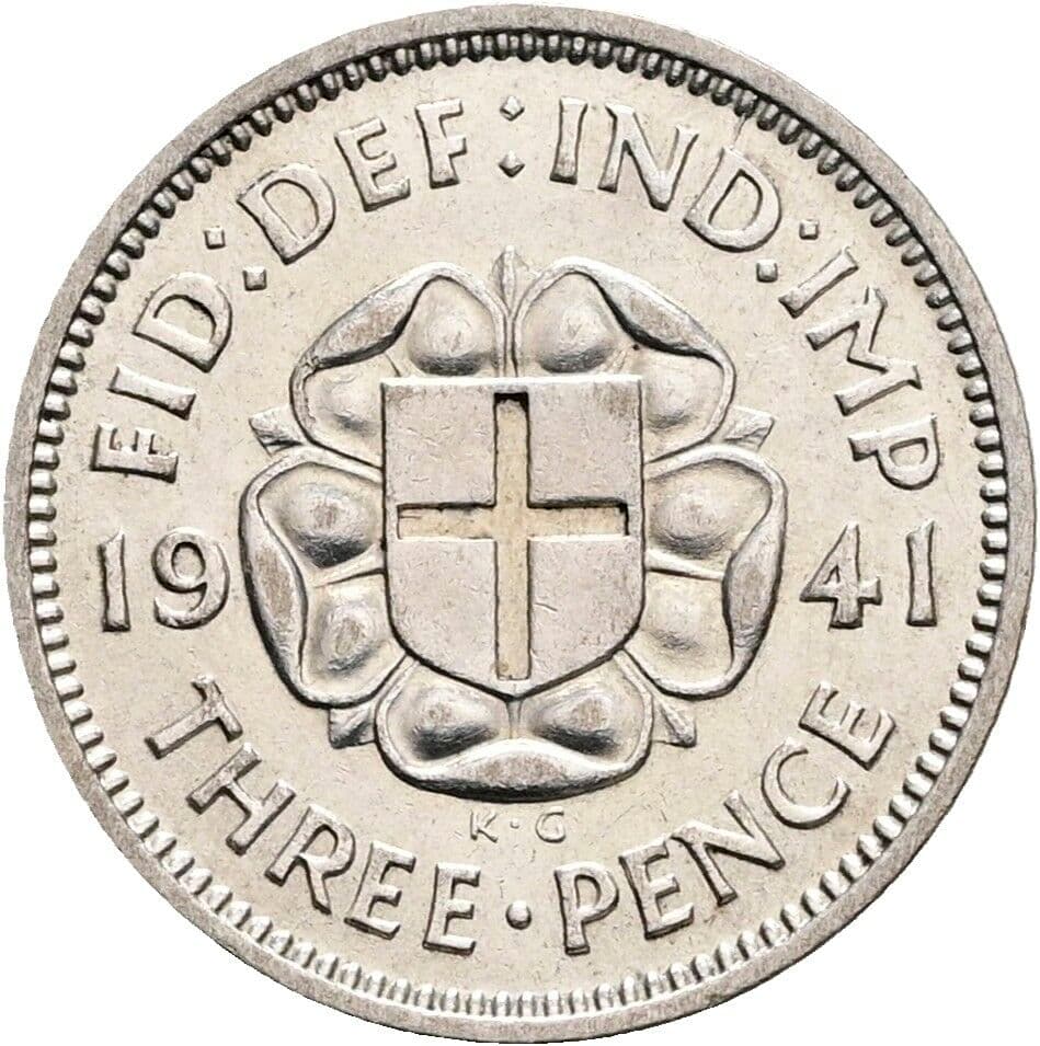3 Pence Georg VI. (1936-1952) 1941 – Rückseite
