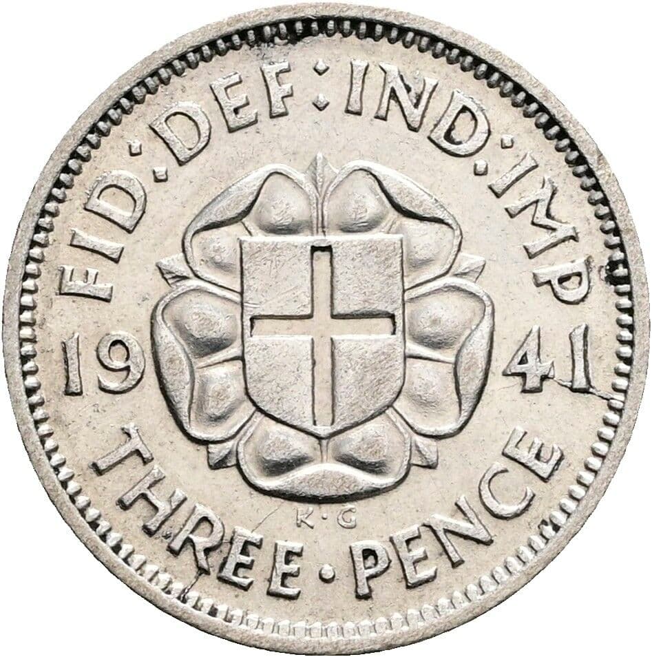 3 Pence Georg VI. (1936-1952) 1941 – Rückseite