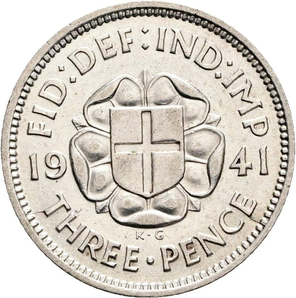 3 Pence Georg VI. (1936-1952) 1941 – Rückseite
