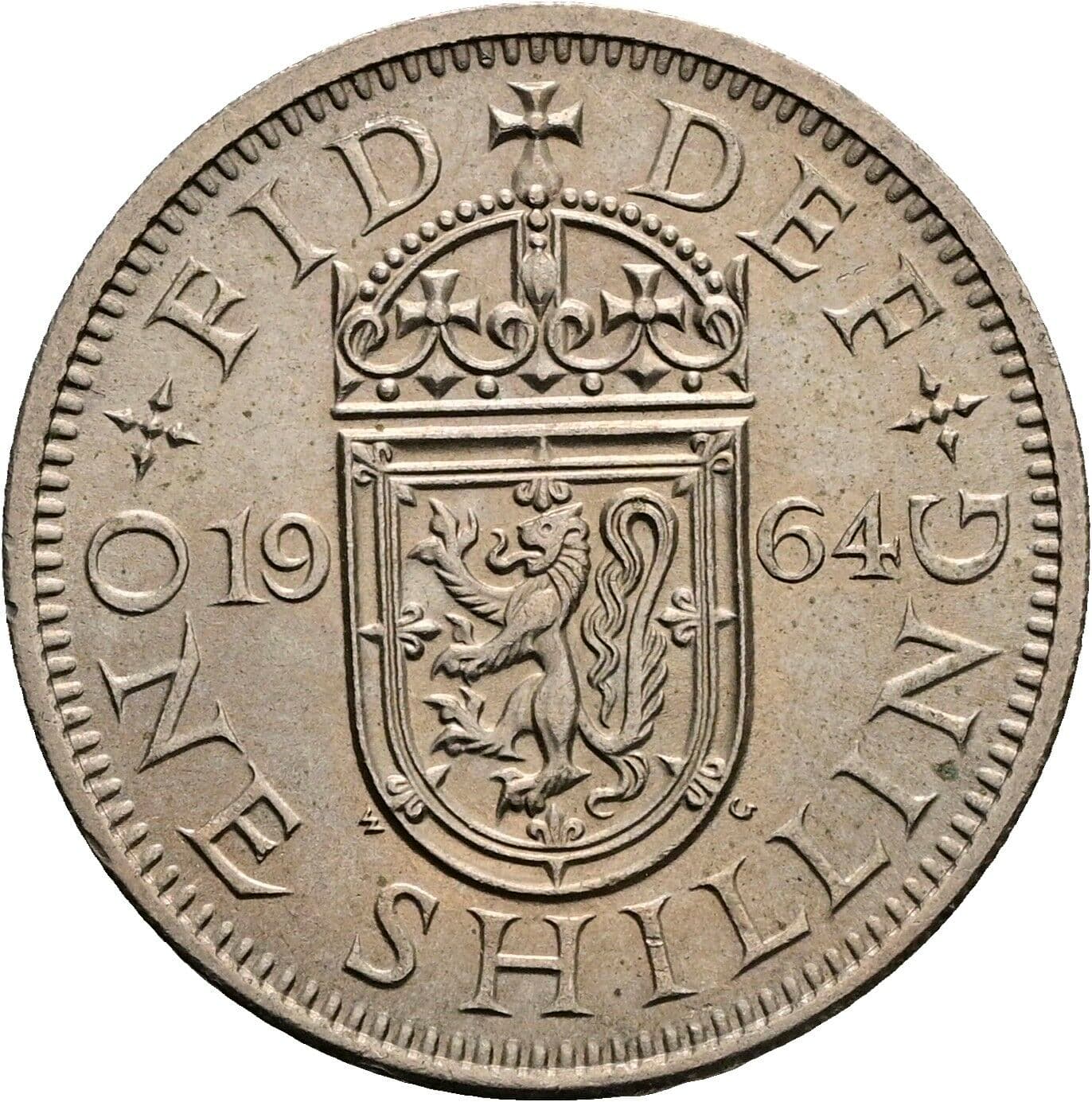 1 Shilling Elisabeth II. 1952-2022 1964 – Rückseite