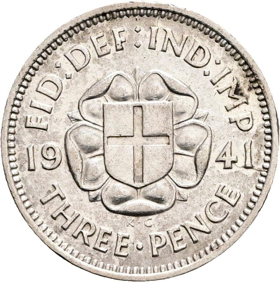 3 Pence George VI. 1936-1952 1941 – Rückseite