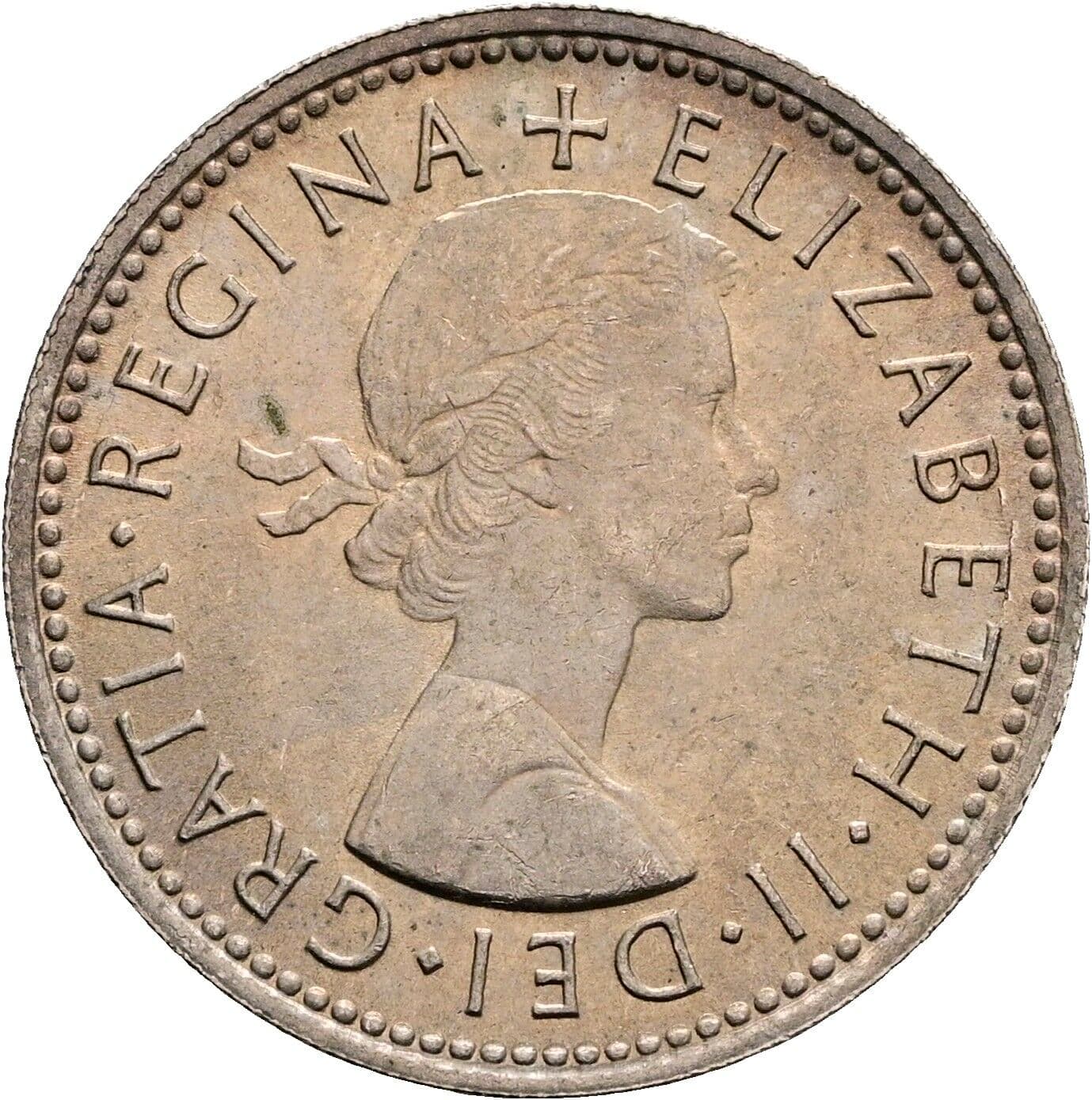 1 Shilling Elisabeth II. 1952-2022 1964 – Vorderseite