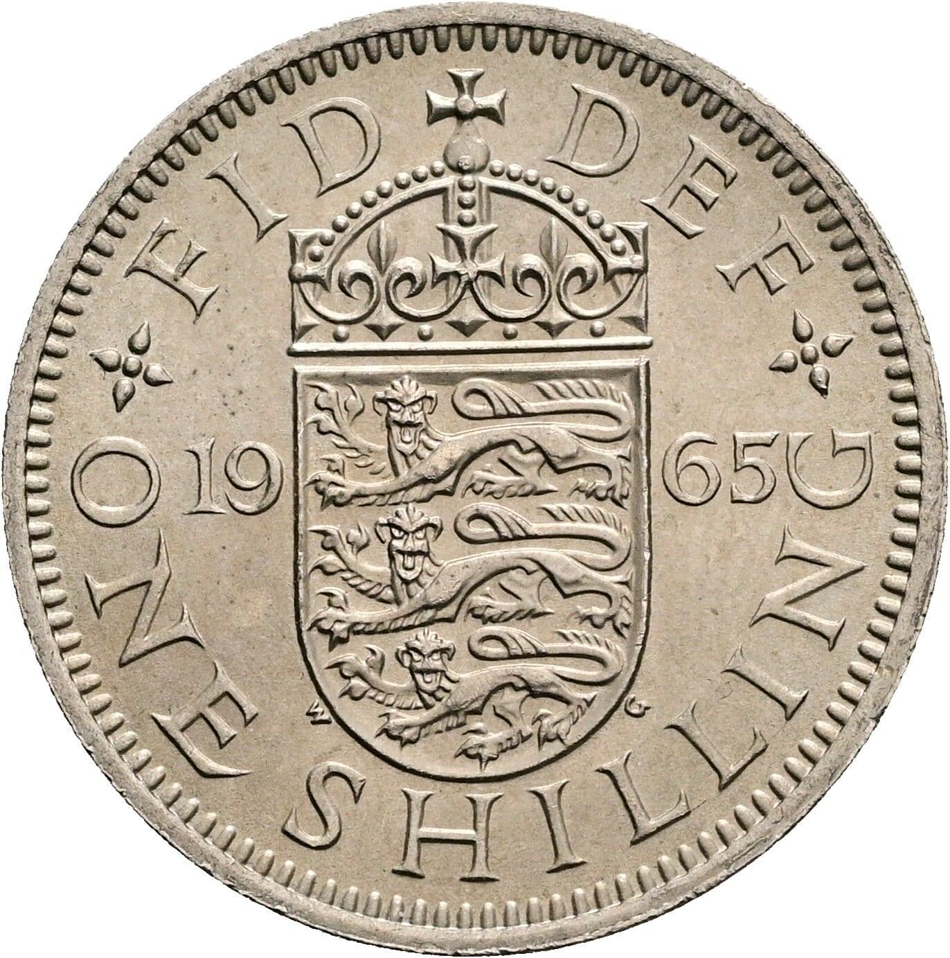 1 Shilling Elisabeth II. 1952-2022 1965 – Rückseite