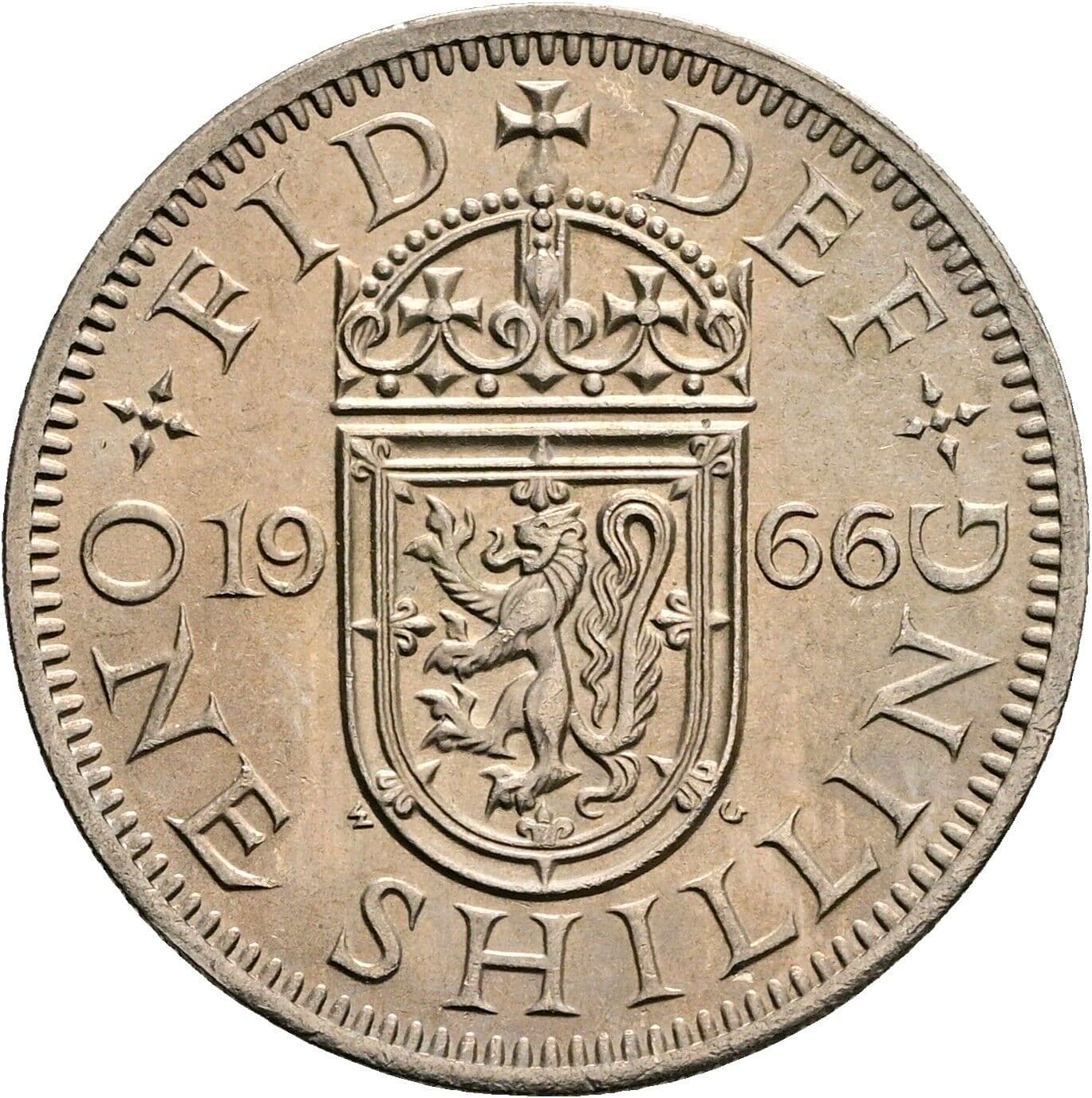 1 Shilling Elisabeth II. 1952-2022 1966 – Rückseite