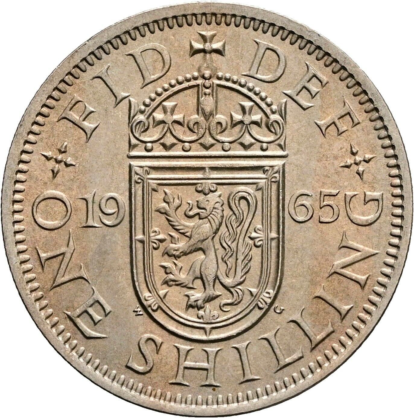 1 Shilling Elisabeth II. 1952-2022 1965 – Rückseite