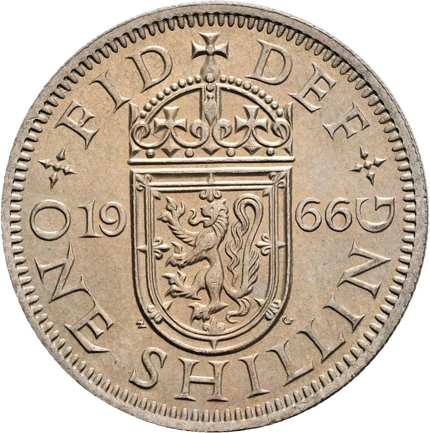 1 Shilling Elisabeth II. 1952-2022 1966 – Rückseite
