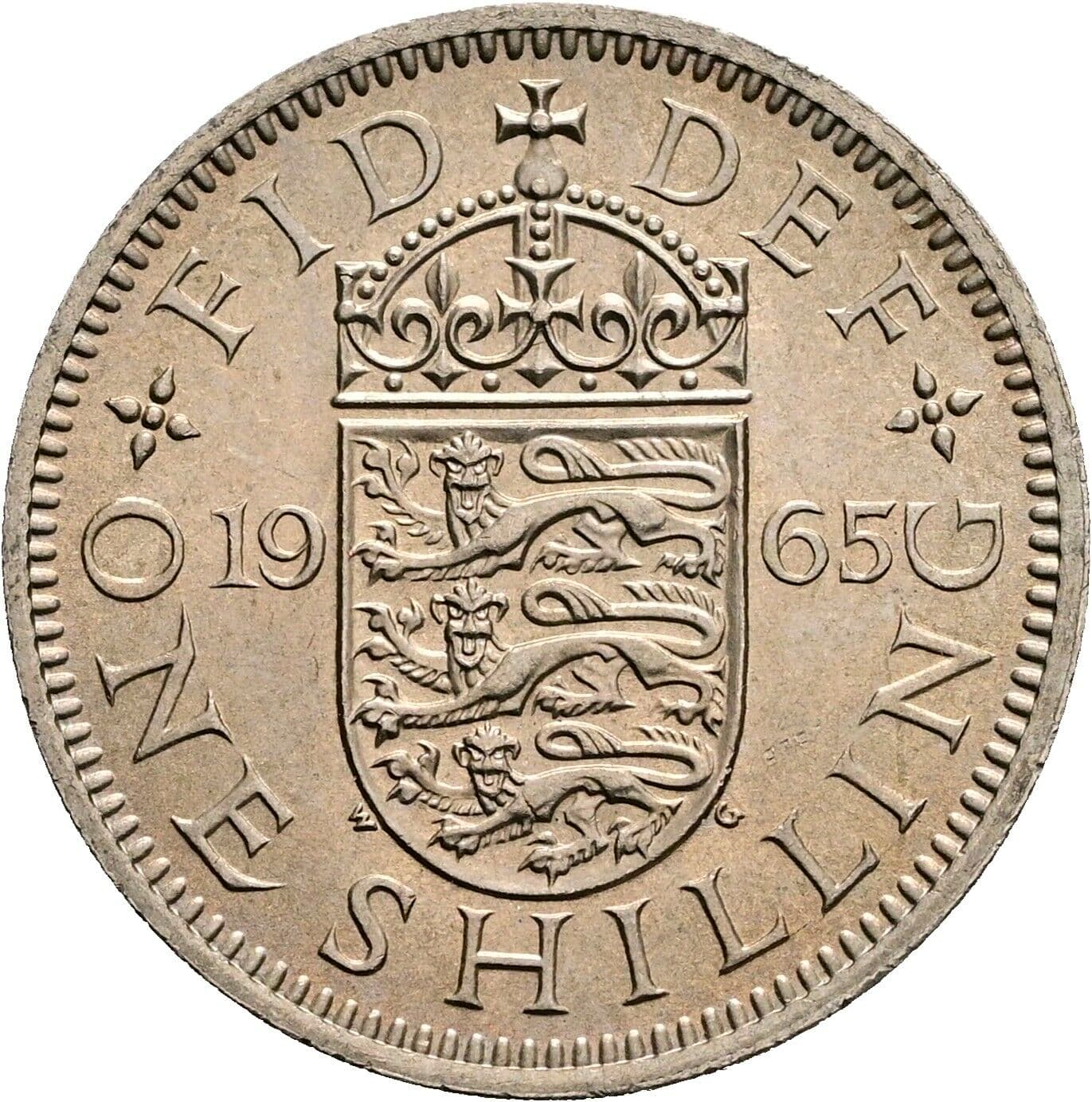 1 Shilling Elisabeth II. 1952-2022 1965 – Rückseite