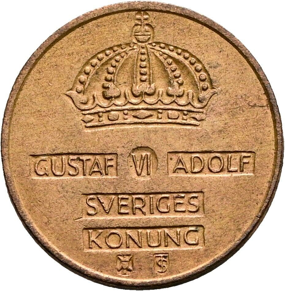 1 Öre Gustav VI. Adolf (1950-1973) 1958 – Rückseite