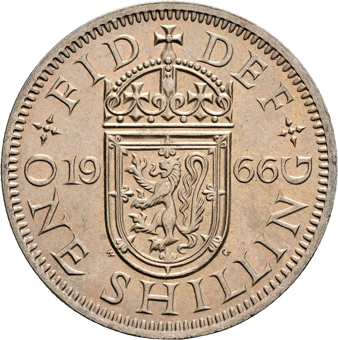 1 Shilling Elisabeth II. 1952-2022 1966 – Rückseite